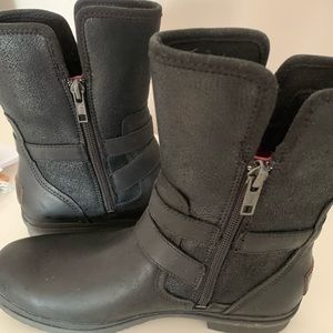 UGG Black Leather Waterproof Boots
